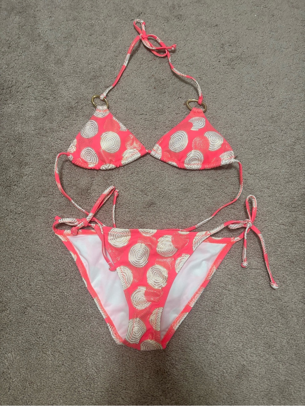 Victoria secret, coral Pink Swirl String Bikini Set
